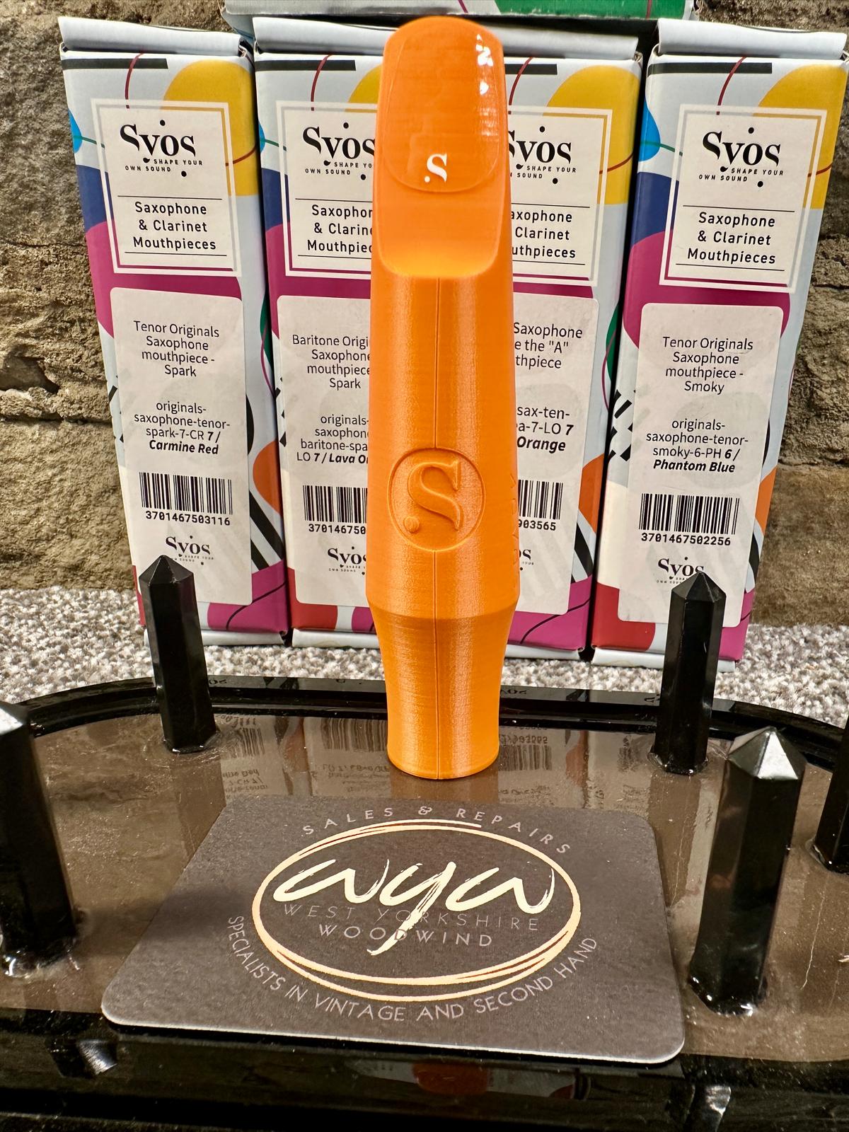 SYOS Spark 7 Baritone Saxophone mouthpiece (Lava Orange) New!