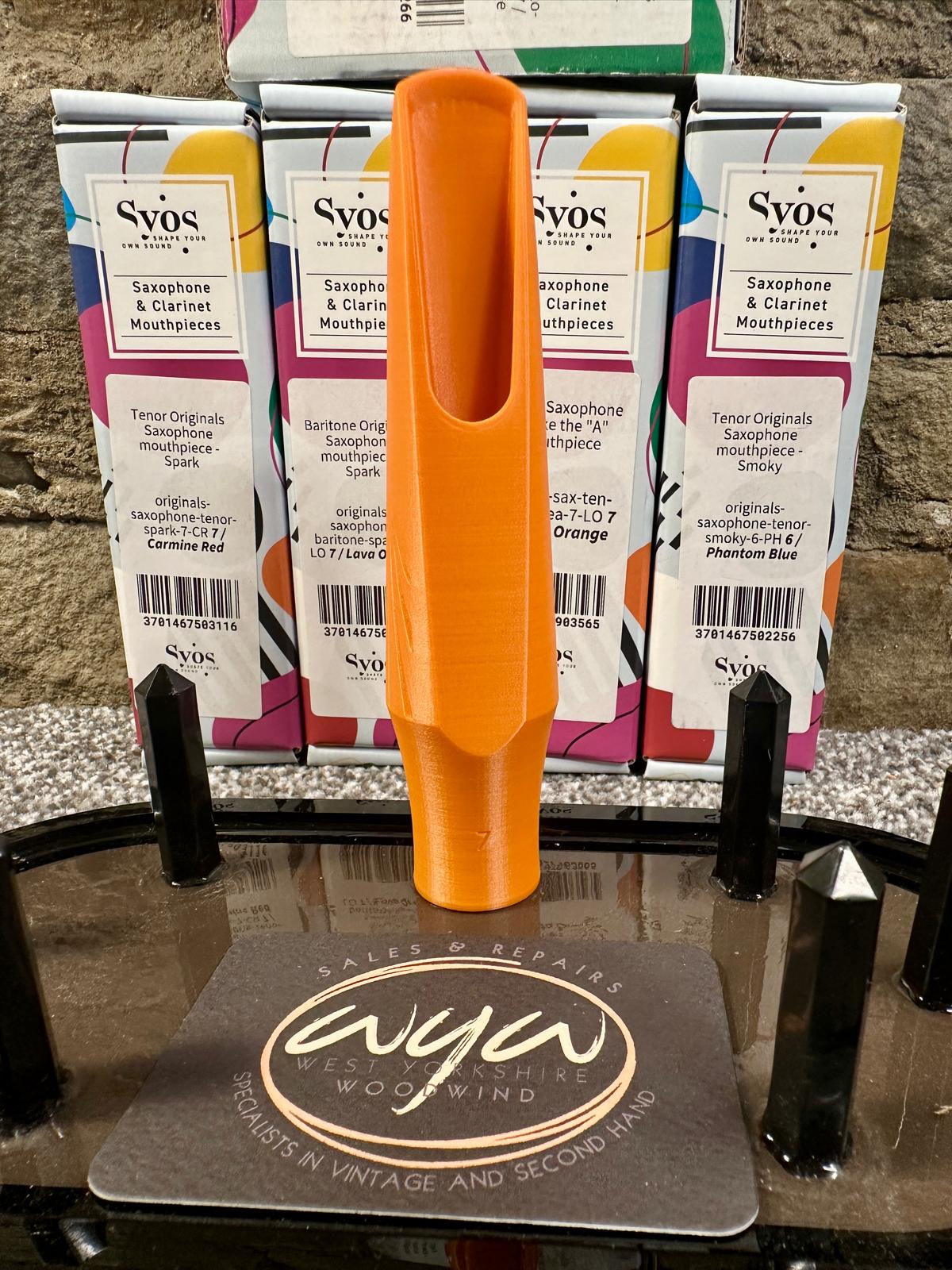 SYOS Spark 7 Baritone Saxophone mouthpiece (Lava Orange) New! - Image 3