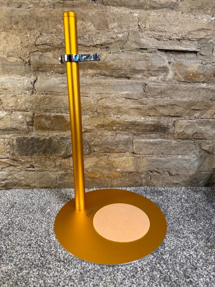 Saxophone display stand, single. Gold/orange