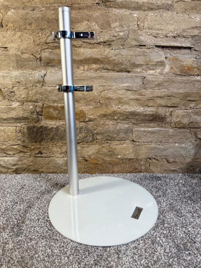 Saxophone display stand, double. Silver/silver